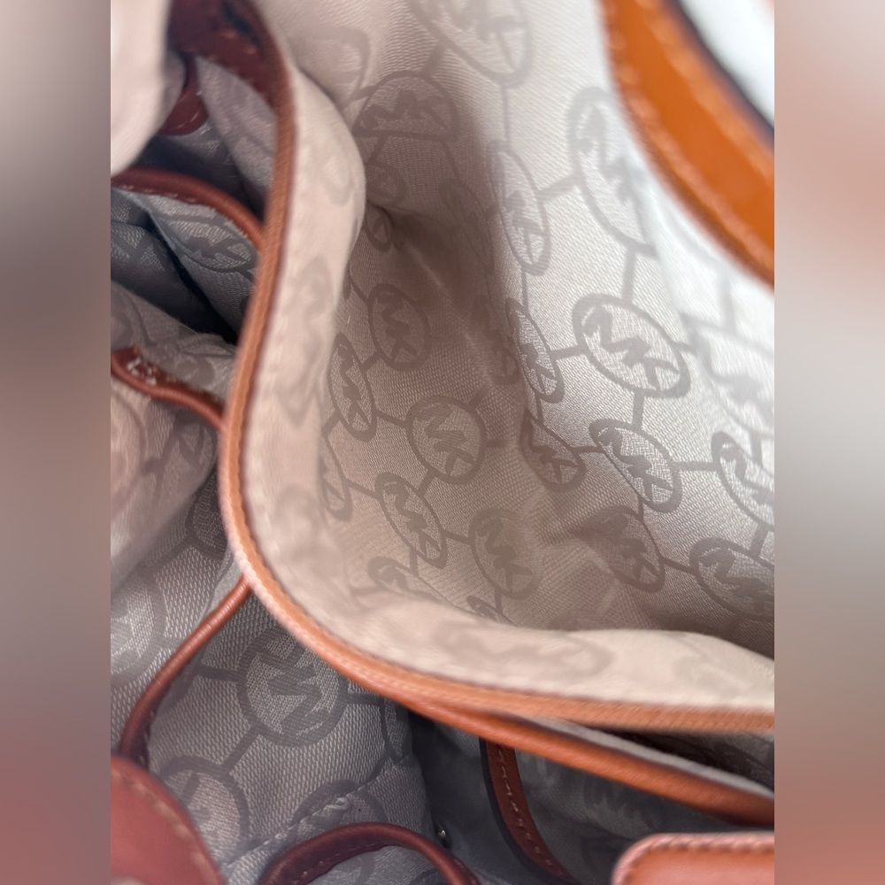 Michael Kors Marina Canvas Gathered Drawstring Bucket Tote - Picture 13 of 14